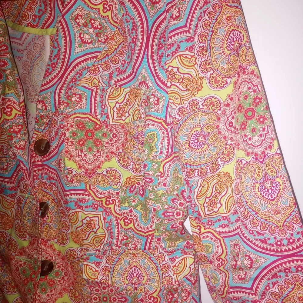 Women's charter club two-piece Paisley Blazer and short set - Picture 15 of 15